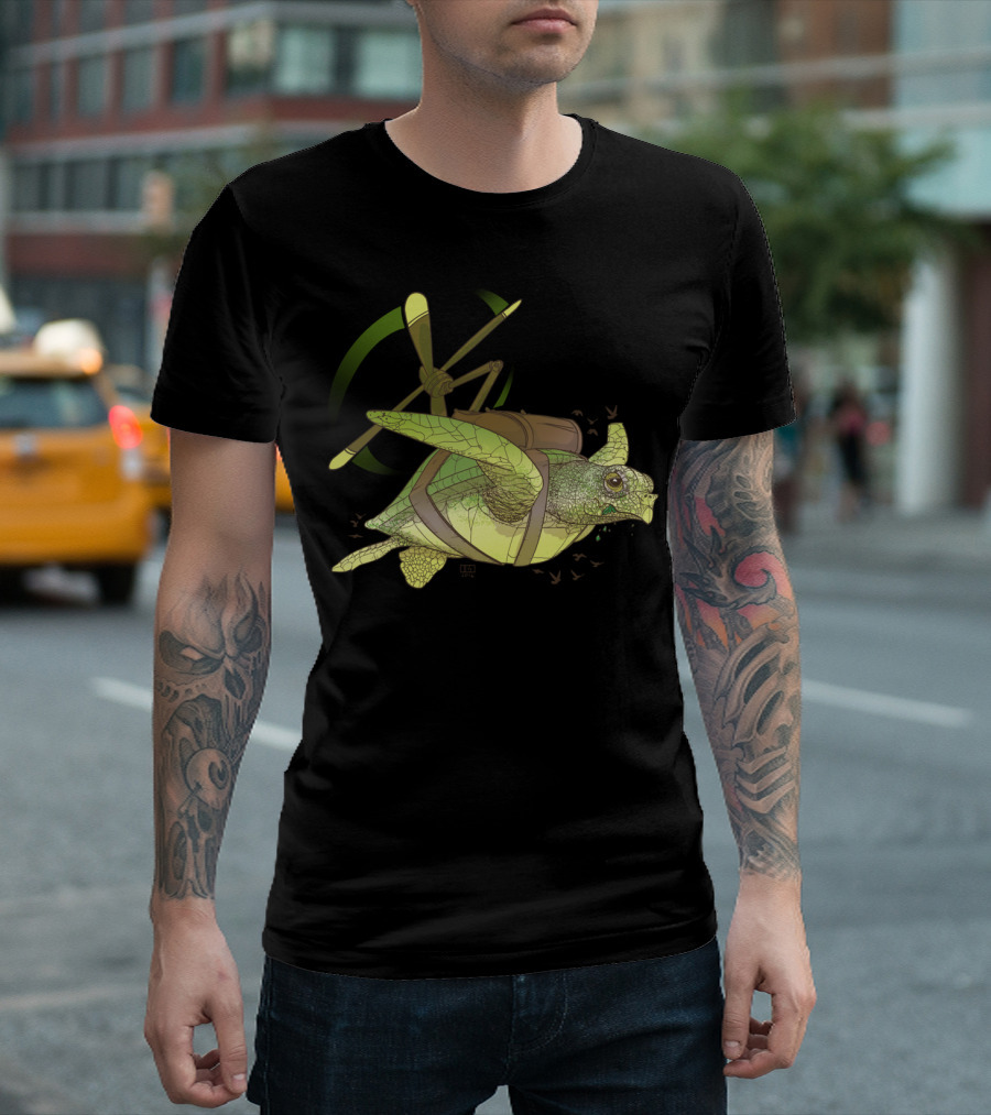 Fred The Giant Flying Helicopter Turtle T-Shirt