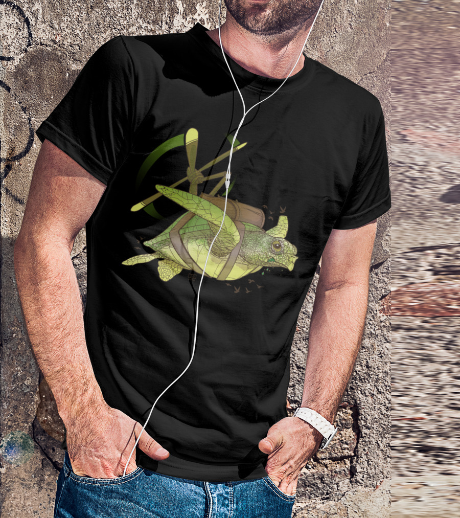 Fred The Giant Flying Helicopter Turtle T-Shirt