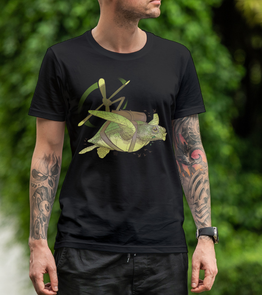 Fred The Giant Flying Helicopter Turtle T-Shirt