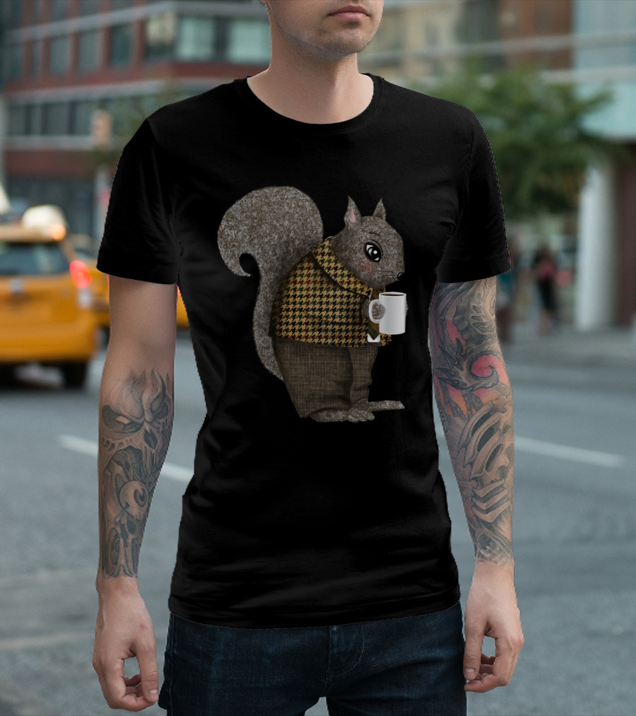 Mister Squirrel's Early Morning Coffee Routine T-Shirt