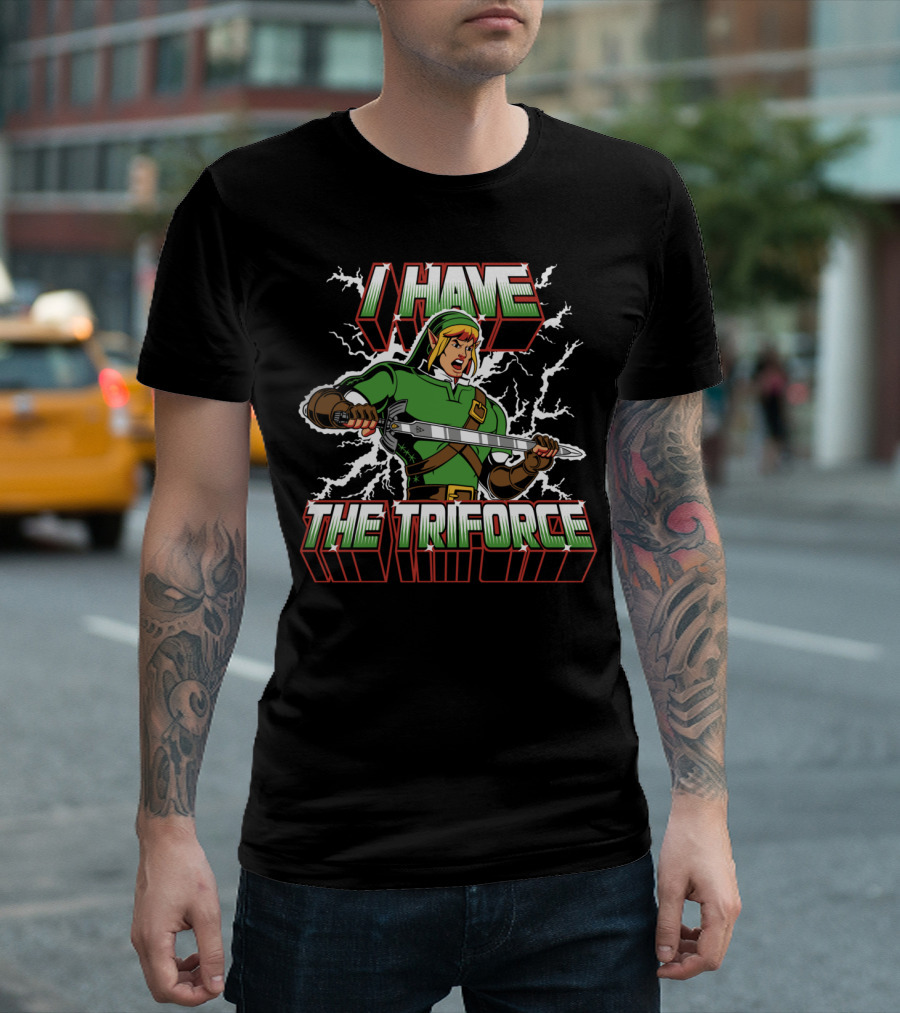 I Have The Triforce Link Holding Sword Epic Charge T-Shirt