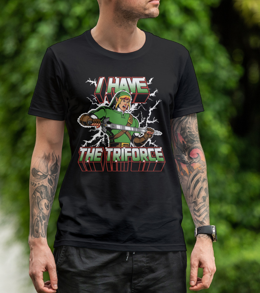 I Have The Triforce Link Holding Sword Epic Charge T-Shirt