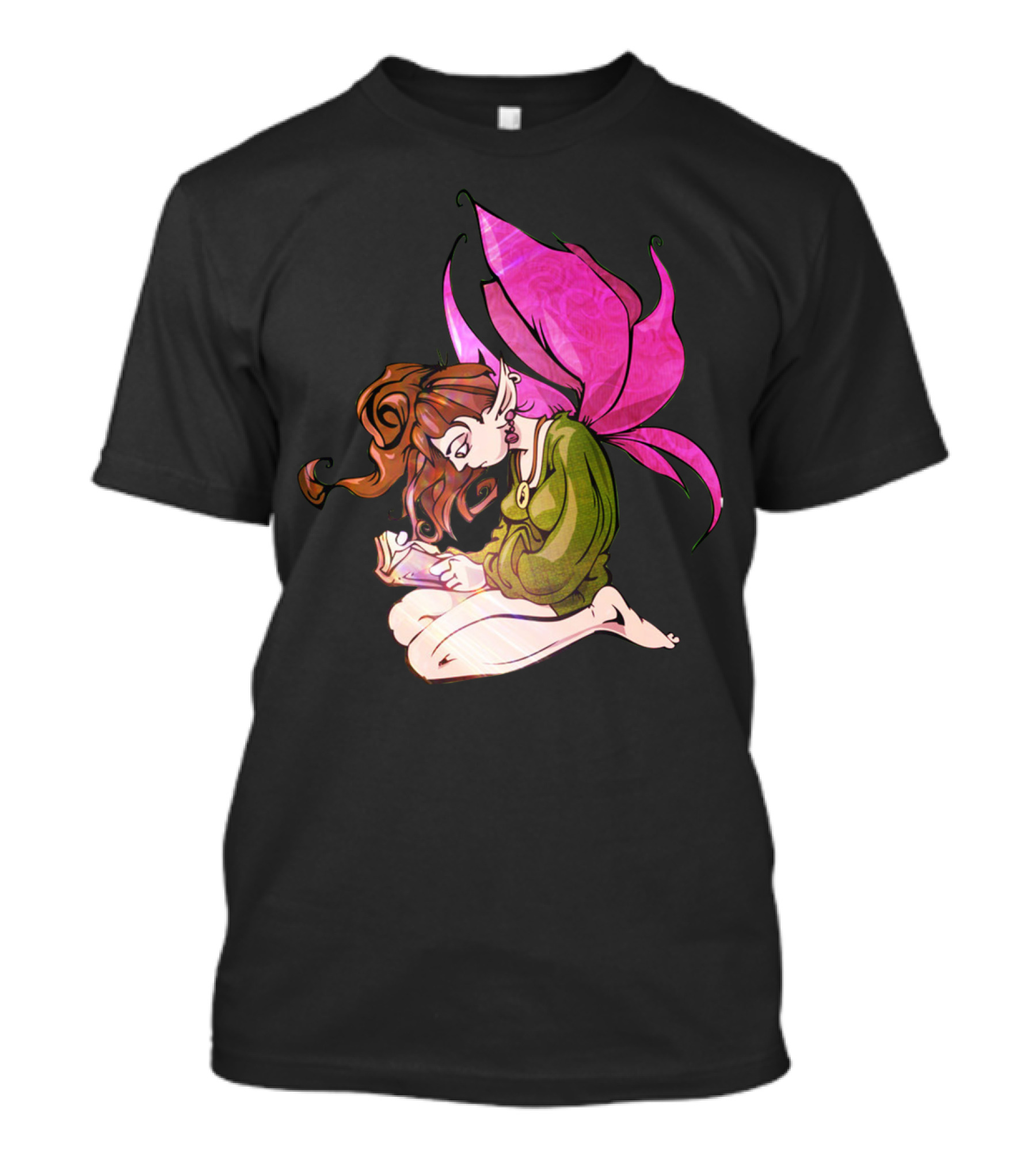 Faerie Reading With Pink Wings By Mike Duggan T-Shirt