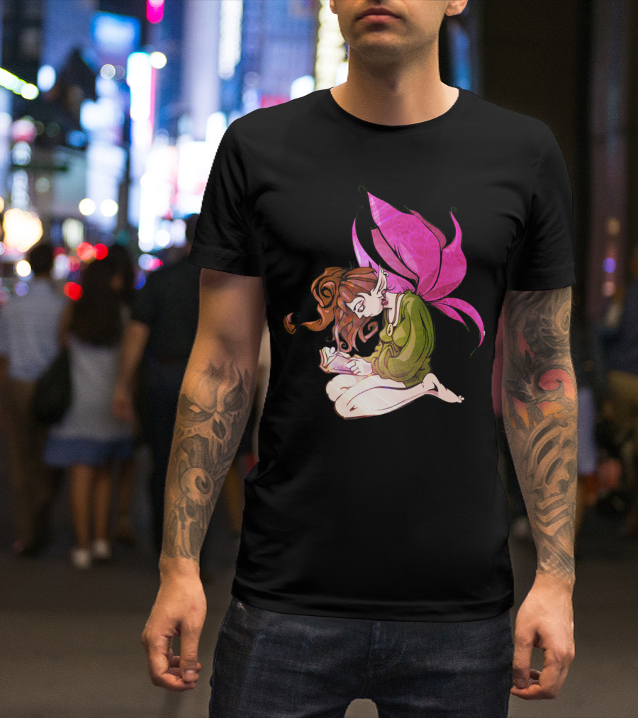 Faerie Reading With Pink Wings By Mike Duggan T-Shirt