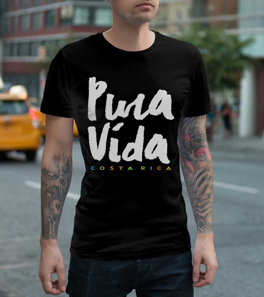 Pura Vida Costa Rica Vibrant Text T-Shirt