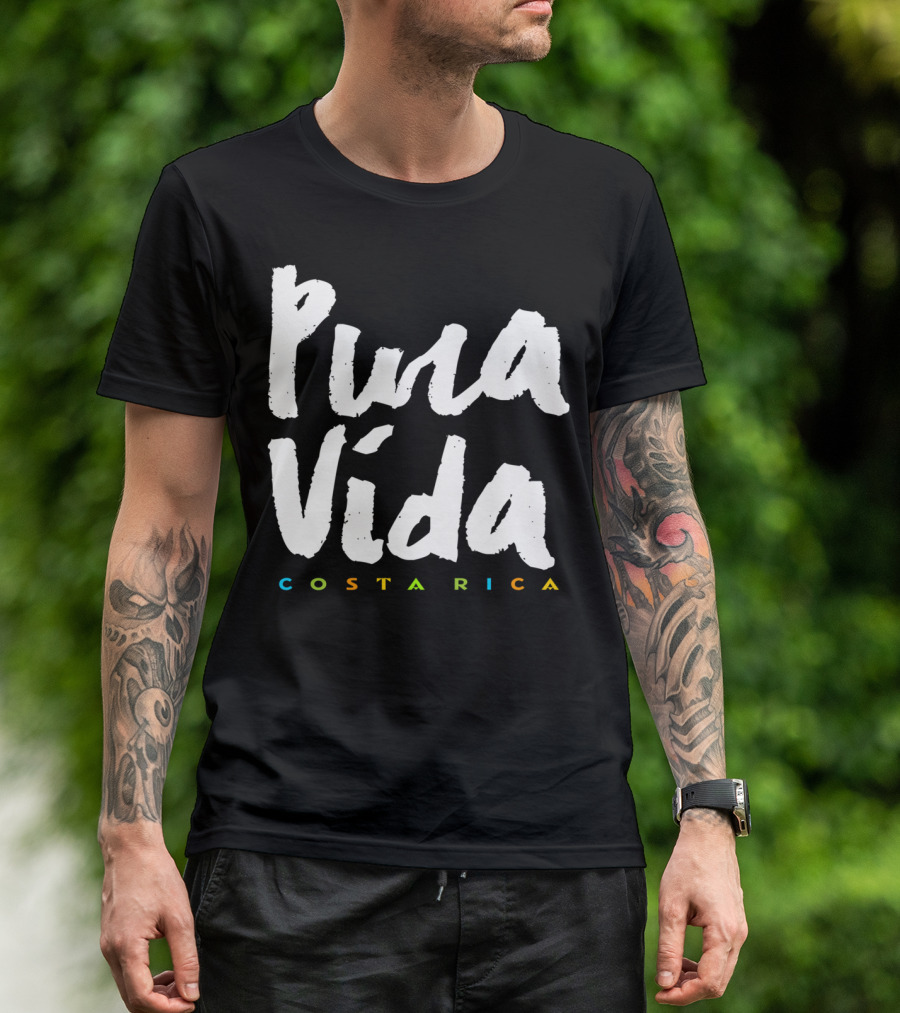Pura Vida Costa Rica Vibrant Text T-Shirt