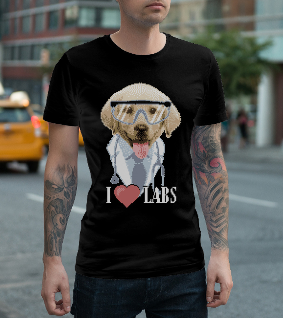 I Heart Labs Cute Dog Scientist with Goggles and Stethoscope T-Shirt