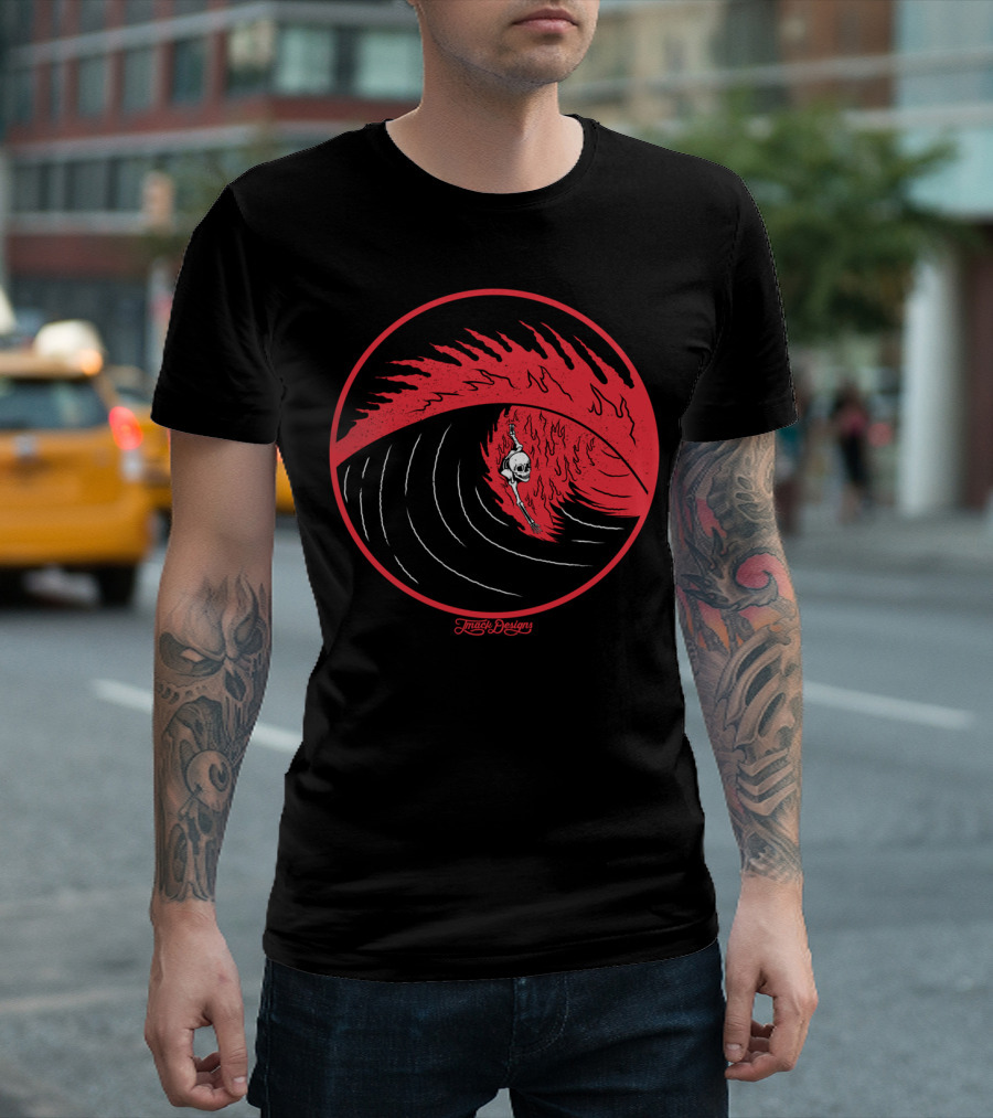 Bodysurfing After Death Skull Wave Jmack T-Shirt