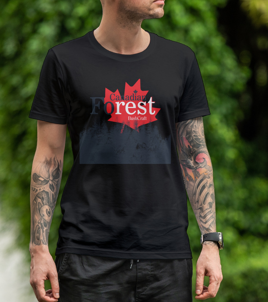 Canadian Forest BushCraft Maple Leaf Woodlands T-Shirt