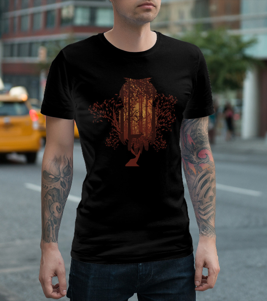 Autumn Woodland Owl T-Shirt