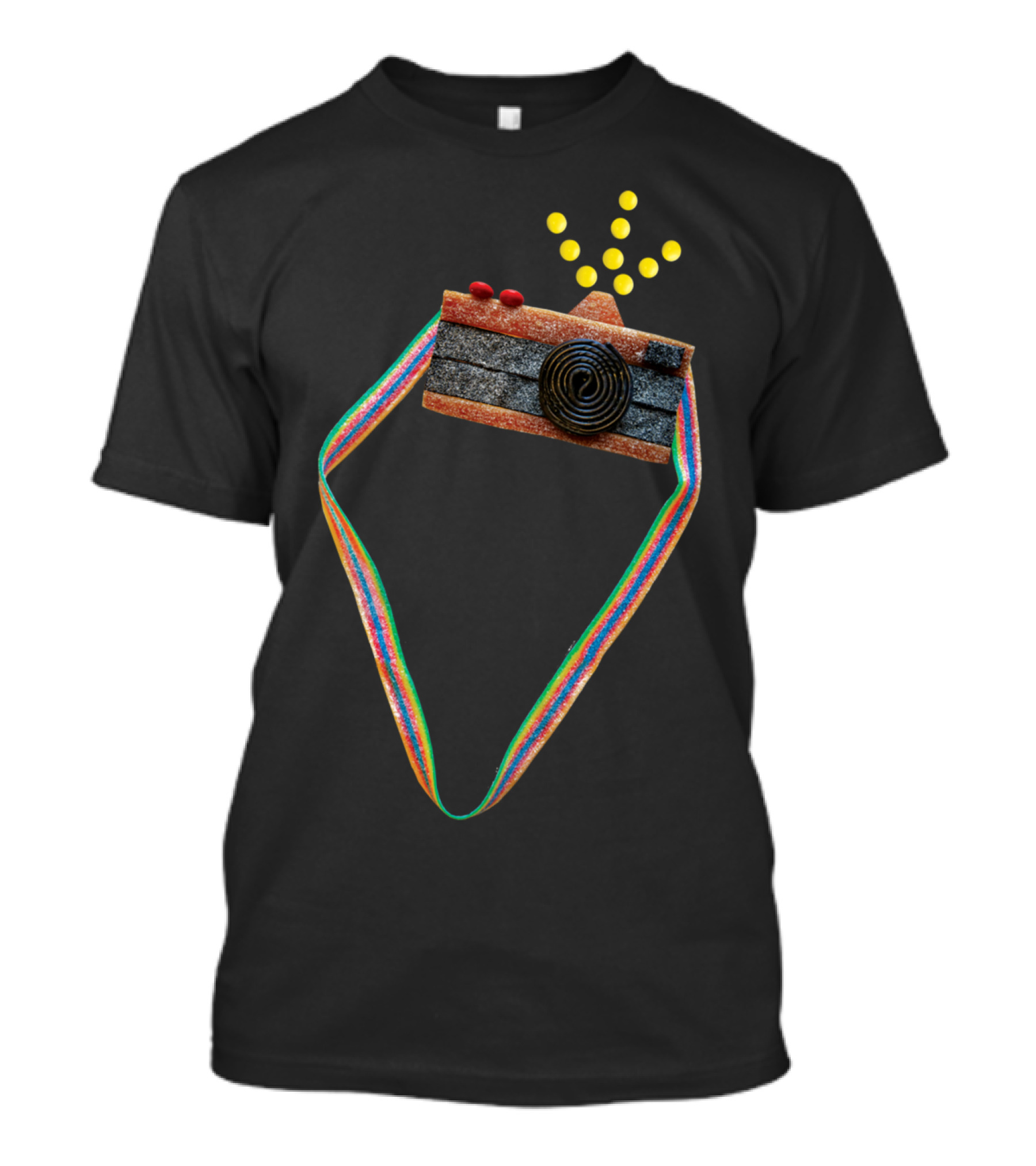 Candied Camera Rainbow Strap Gummy Sweets T-Shirt