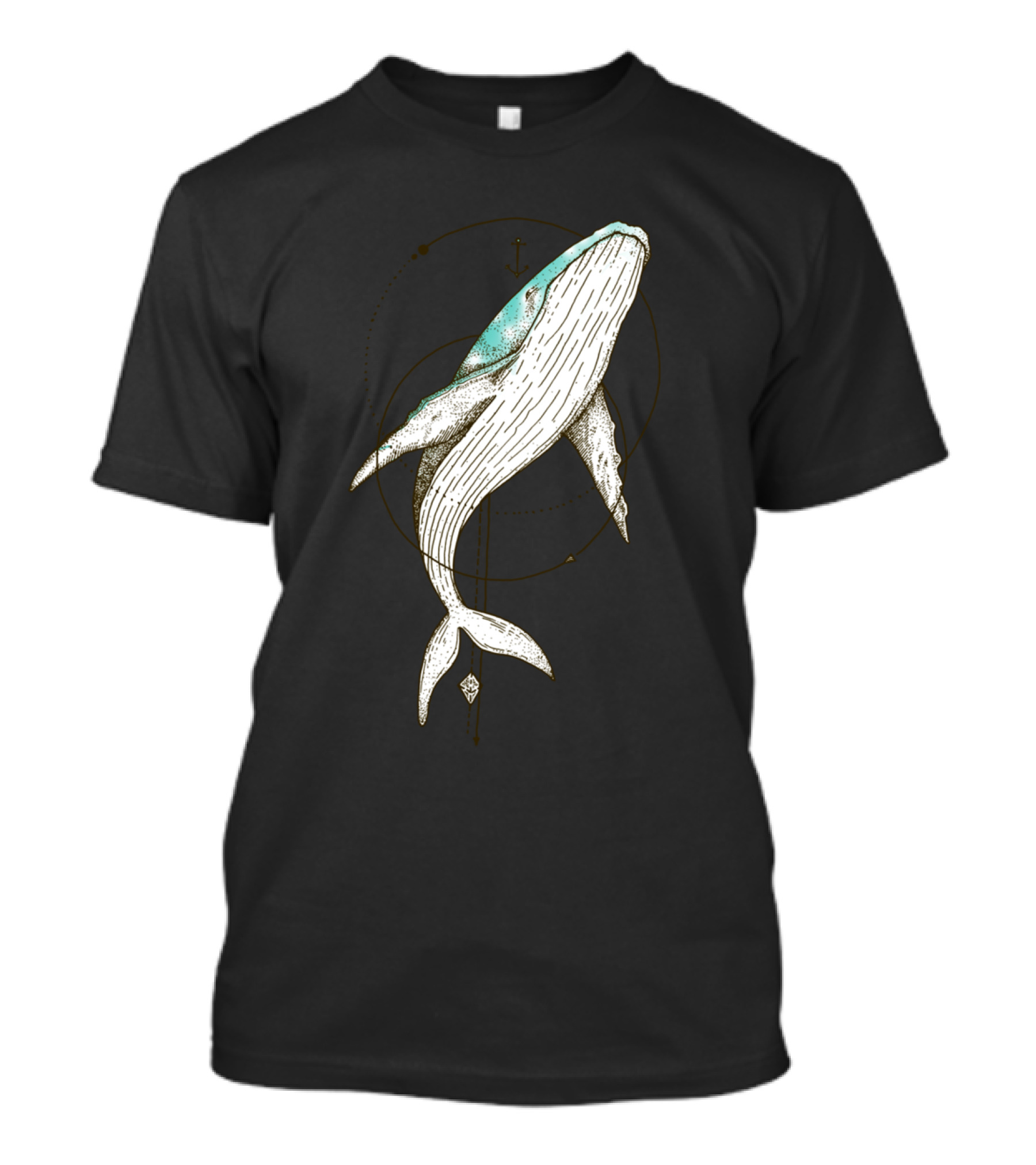 Whale Cosmic Retro Geometric T-Shirt