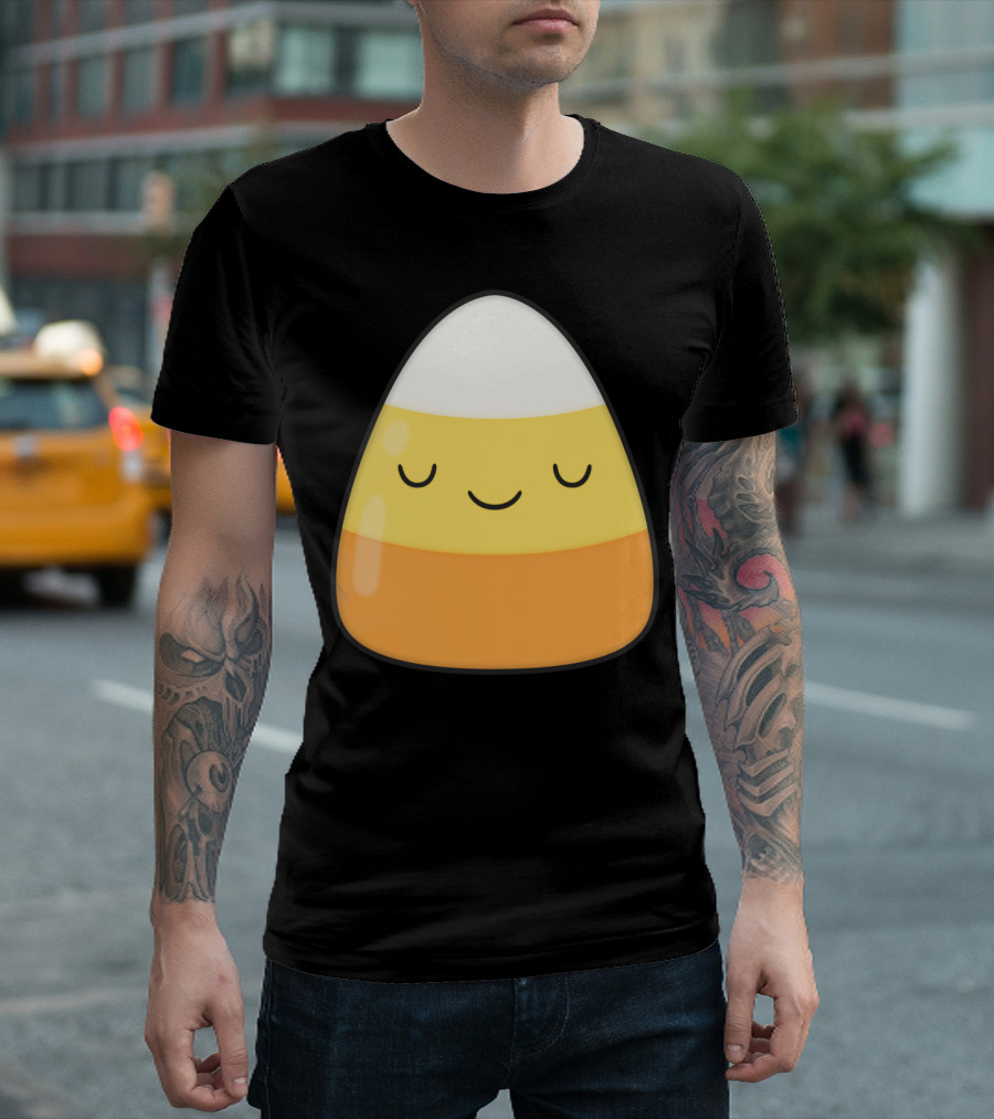 Kawaii Candy Corn Cute Face Halloween T-Shirt