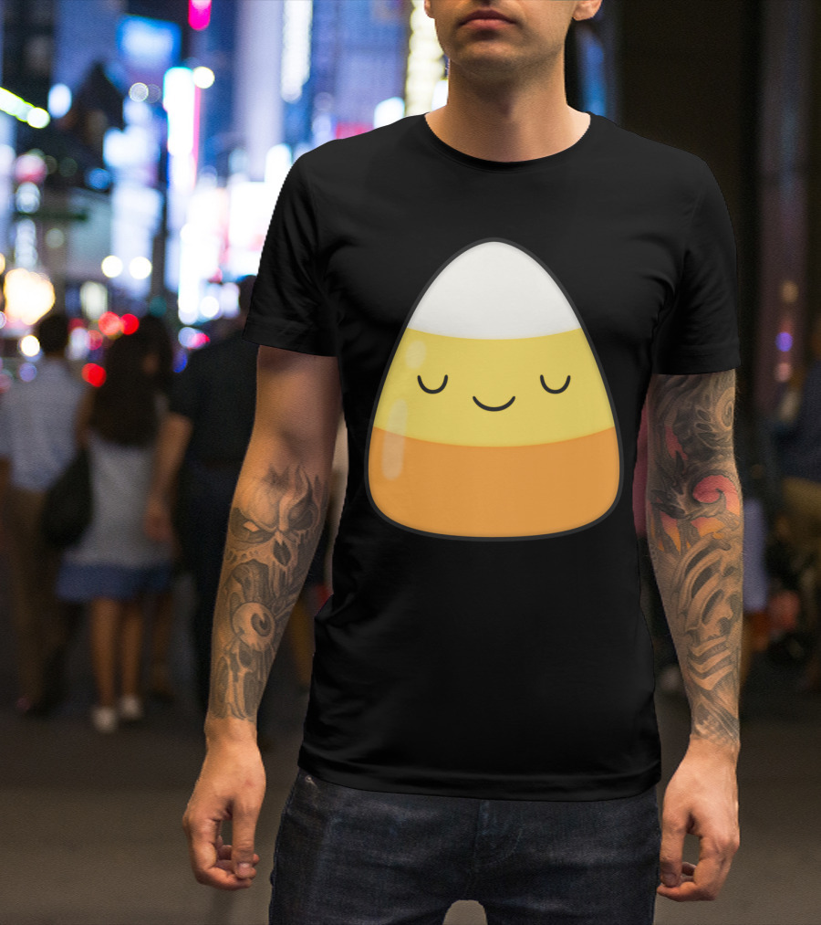 Kawaii Candy Corn Cute Face Halloween T-Shirt