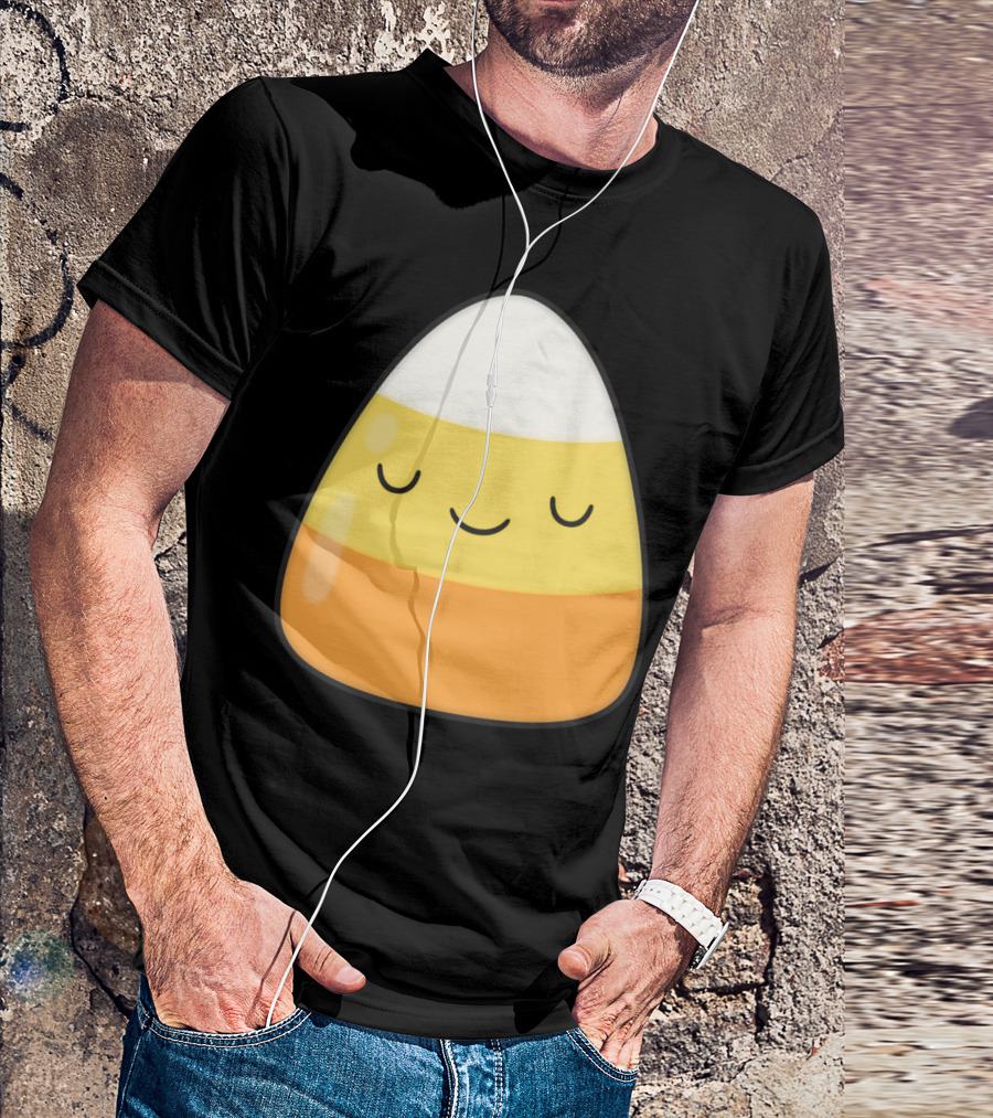 Kawaii Candy Corn Cute Face Halloween T-Shirt