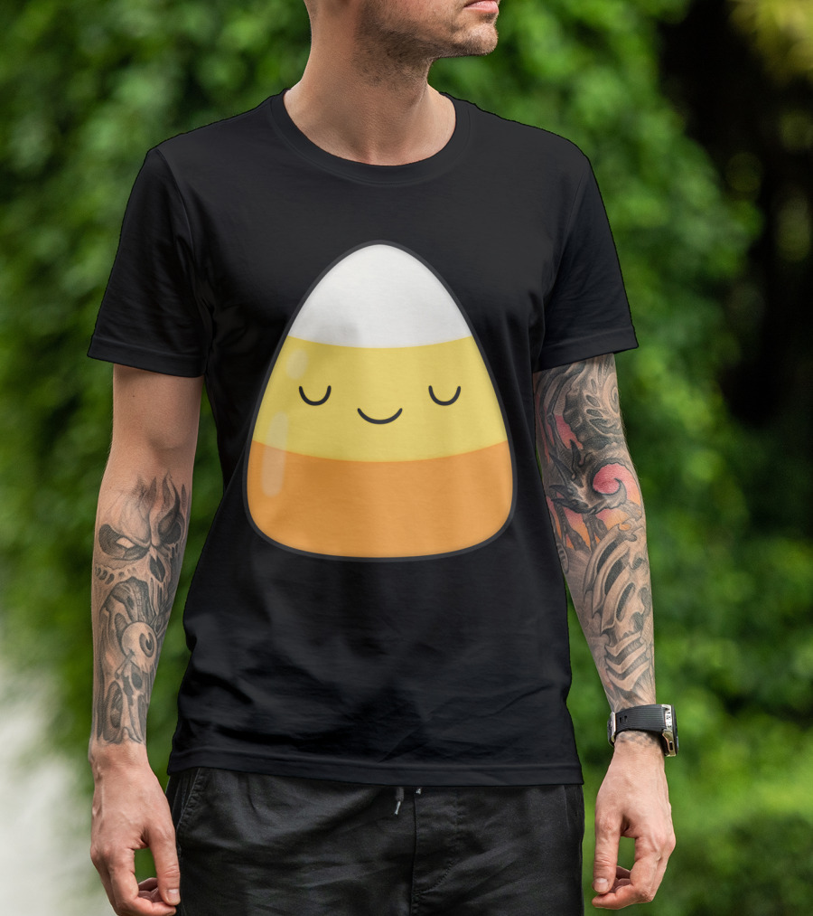 Kawaii Candy Corn Cute Face Halloween T-Shirt