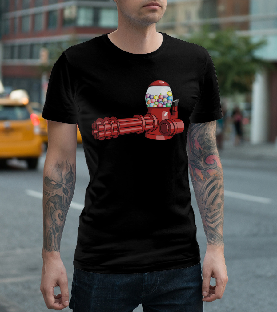 Candy Machine Gun Bul Gumball Weaponry Fusion T-Shirt