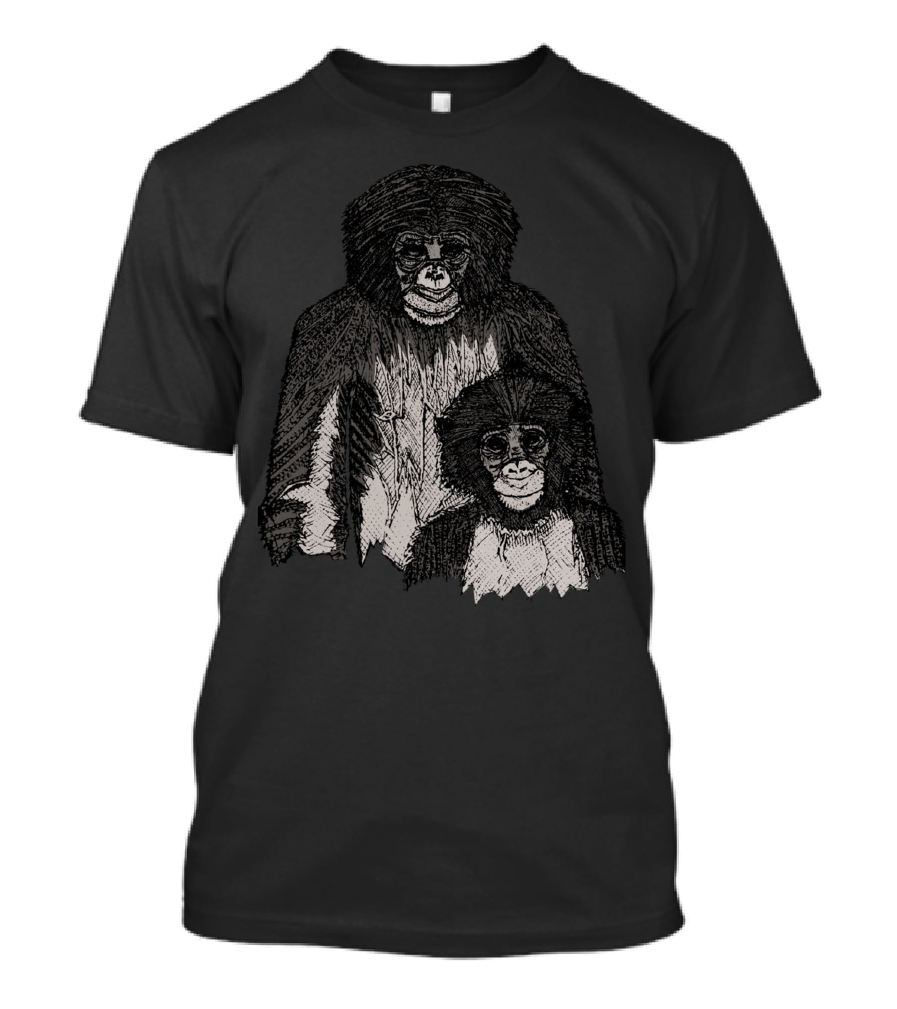 Bonobo Sketch Primate Illustration Drawing T-Shirt