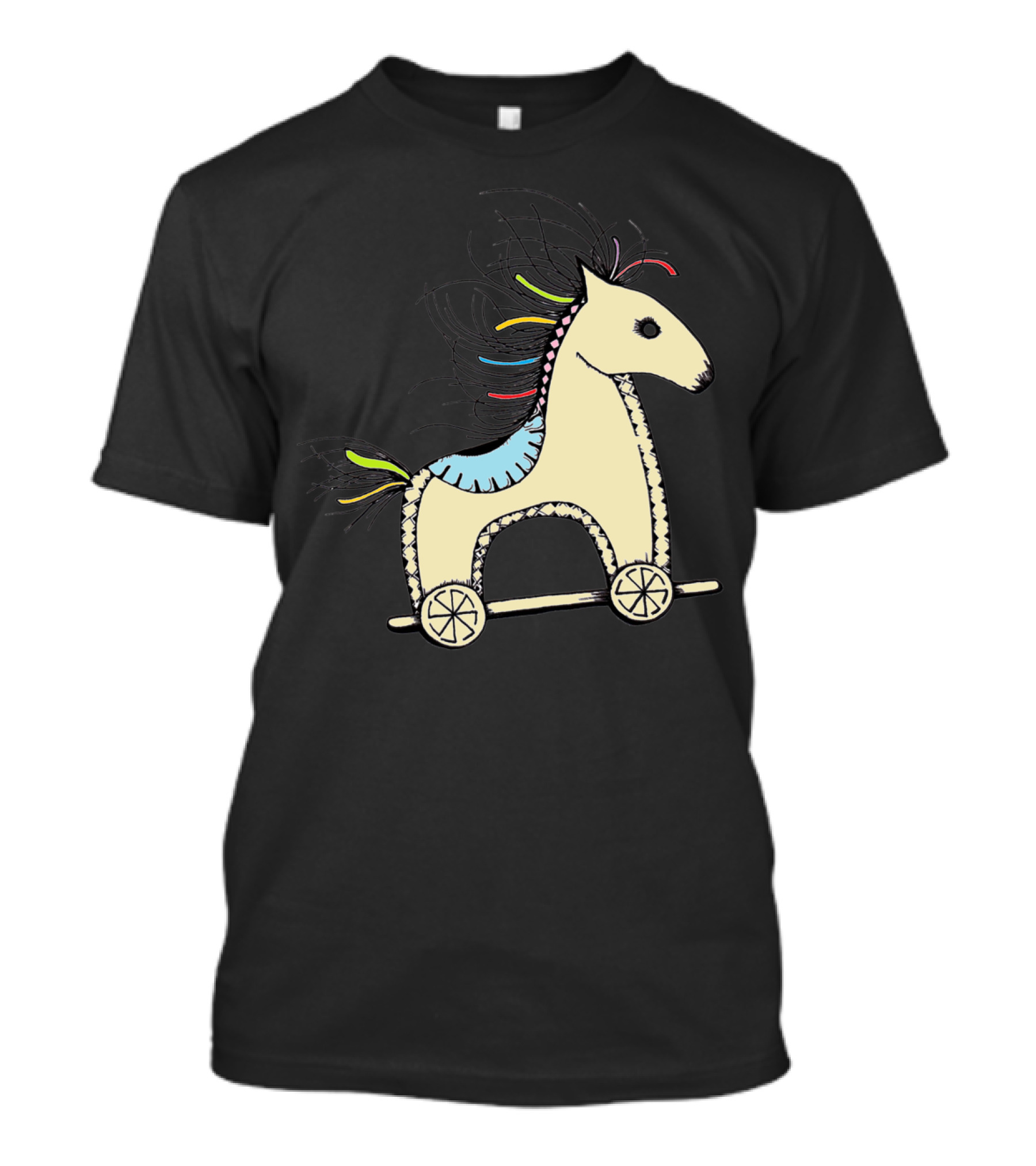 Bony Pony Sketch Toyhorse Design With Colorful Mane T-Shirt