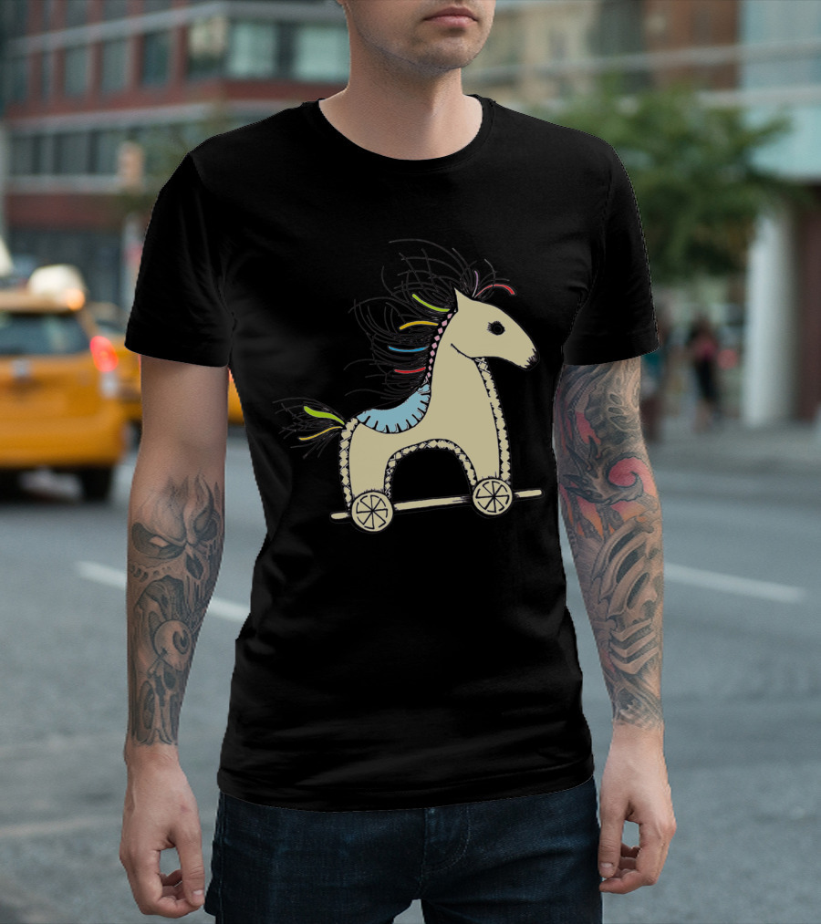 Bony Pony Sketch Toyhorse Design With Colorful Mane T-Shirt
