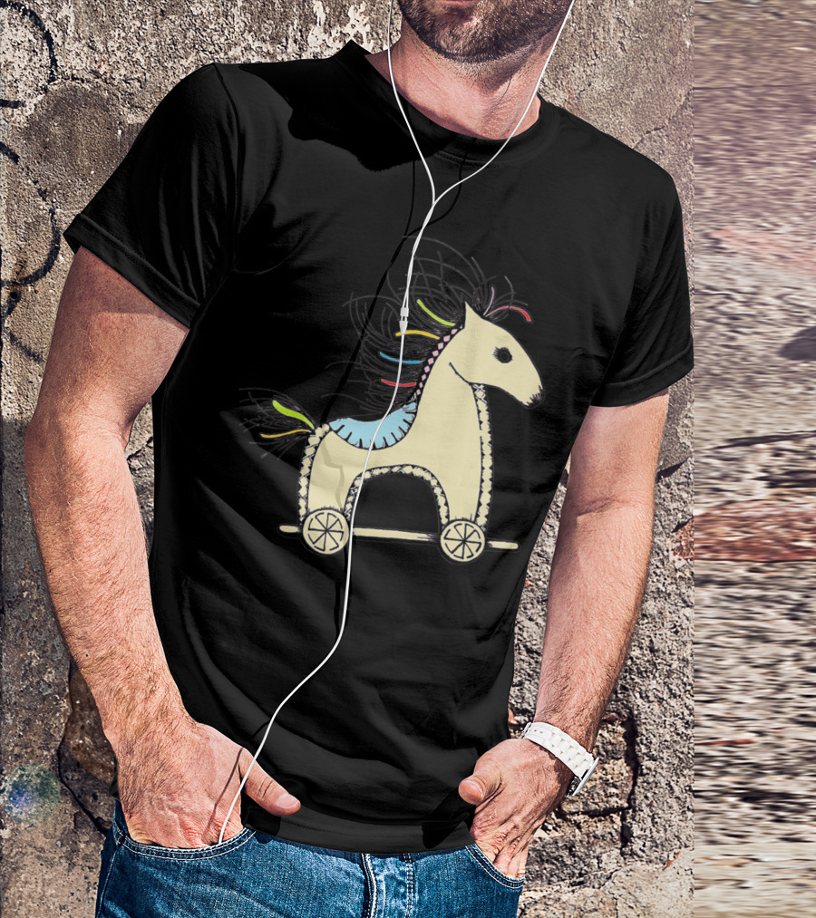 Bony Pony Sketch Toyhorse Design With Colorful Mane T-Shirt