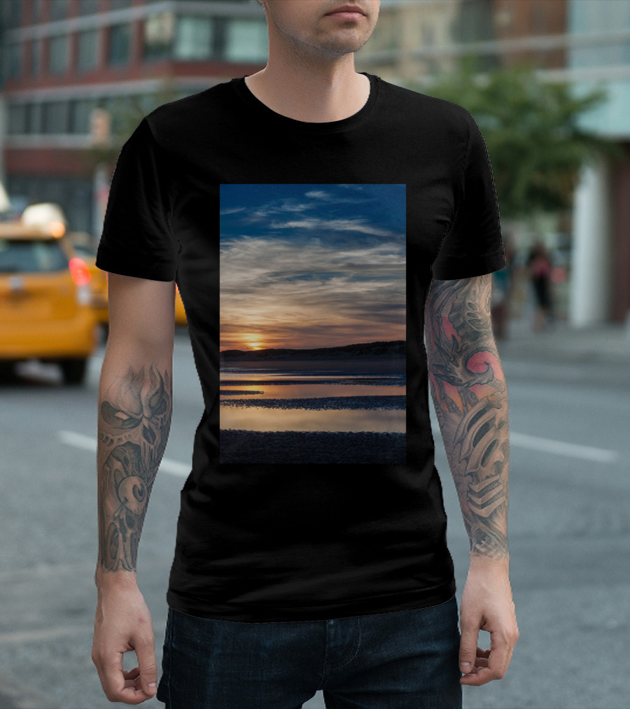 Beach Sunset Rye UK Scenic Horizon MikeM T-Shirt