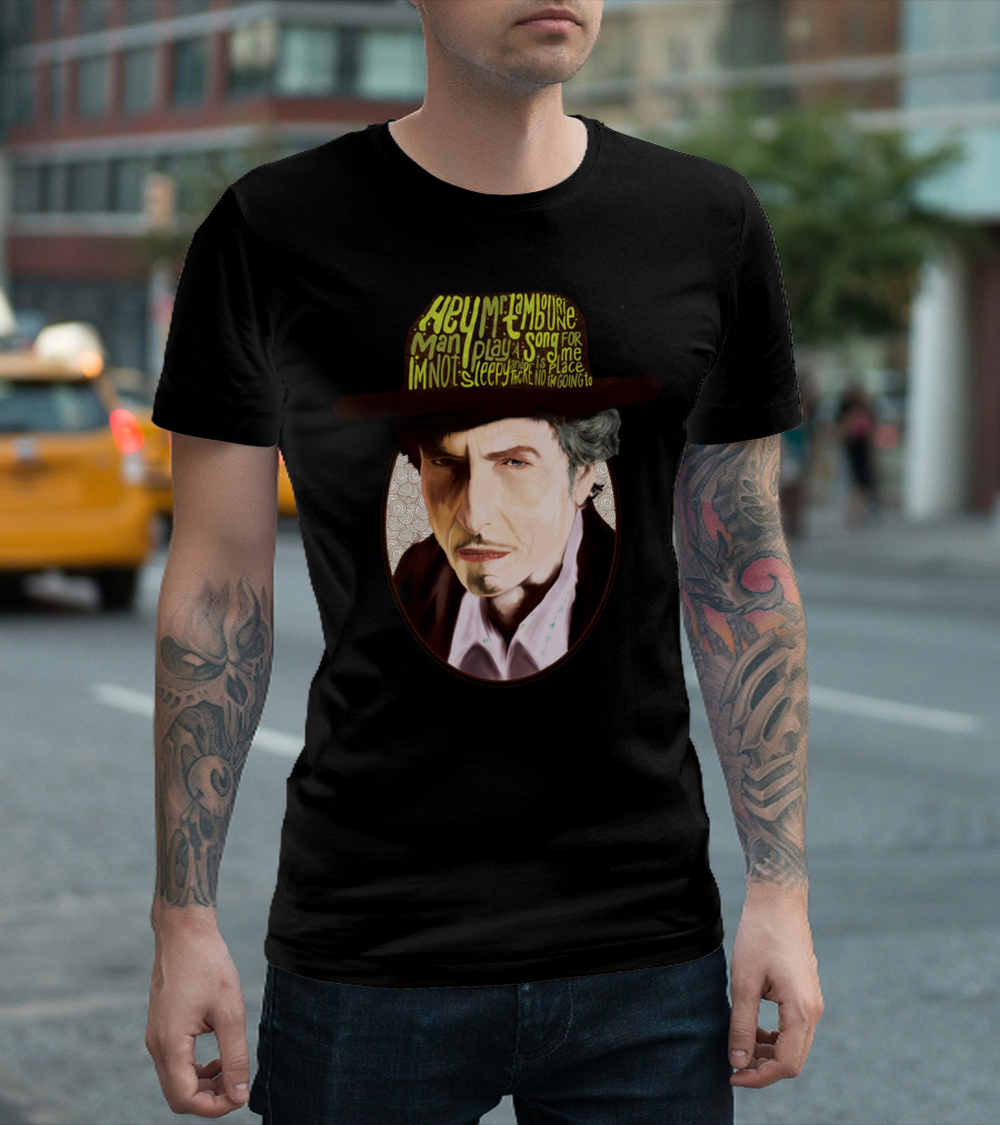 Bob Dylan Hey Mr Tambourine Man Lyrics T-Shirt