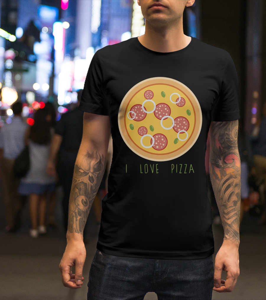 I Love Pizza Pepperoni Onion Olives T-Shirt