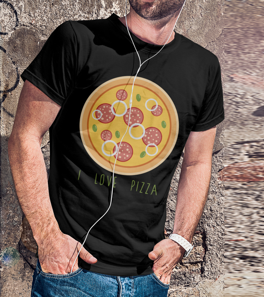 I Love Pizza Pepperoni Onion Olives T-Shirt