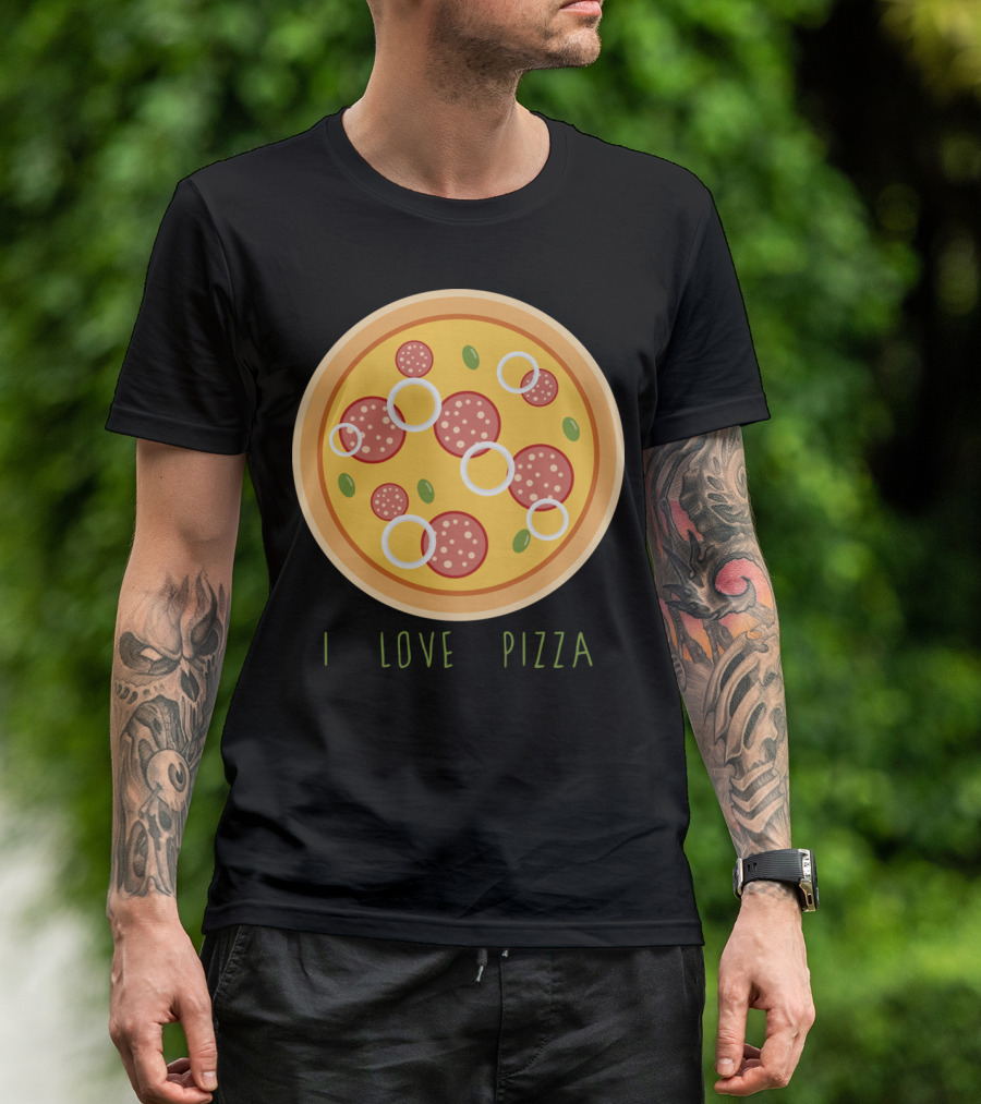 I Love Pizza Pepperoni Onion Olives T-Shirt