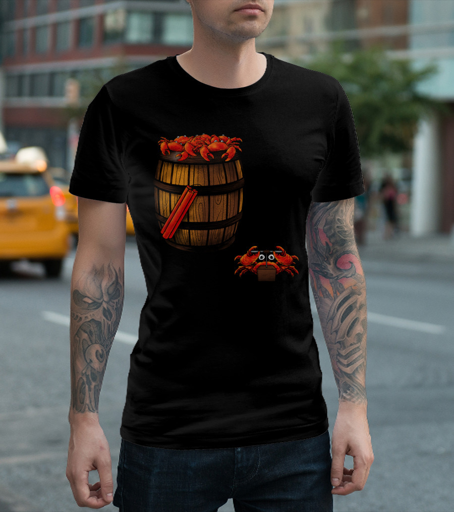 Crabs In A Barrel With Dynamite And Controller T-Shirt