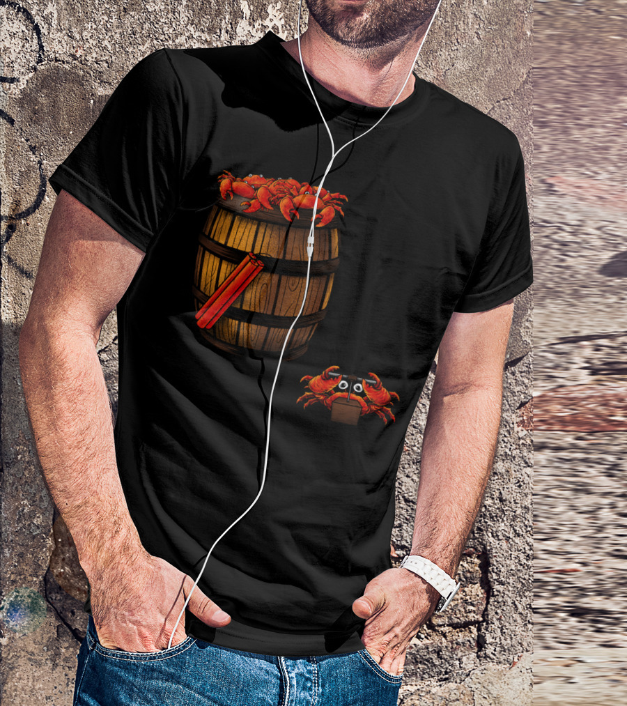 Crabs In A Barrel With Dynamite And Controller T-Shirt