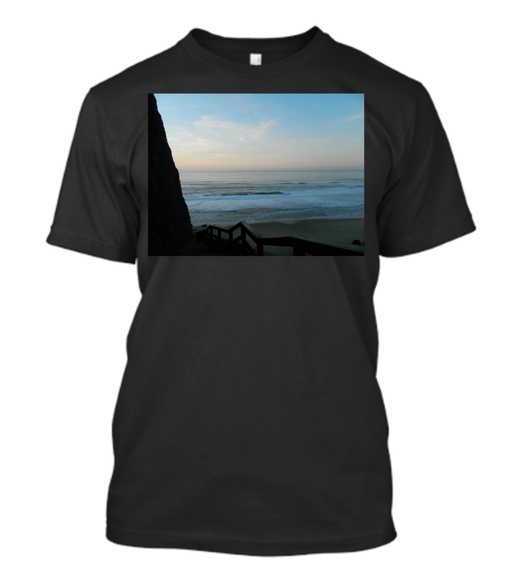 Beach View Ocean Sunrise Stairs T-Shirt