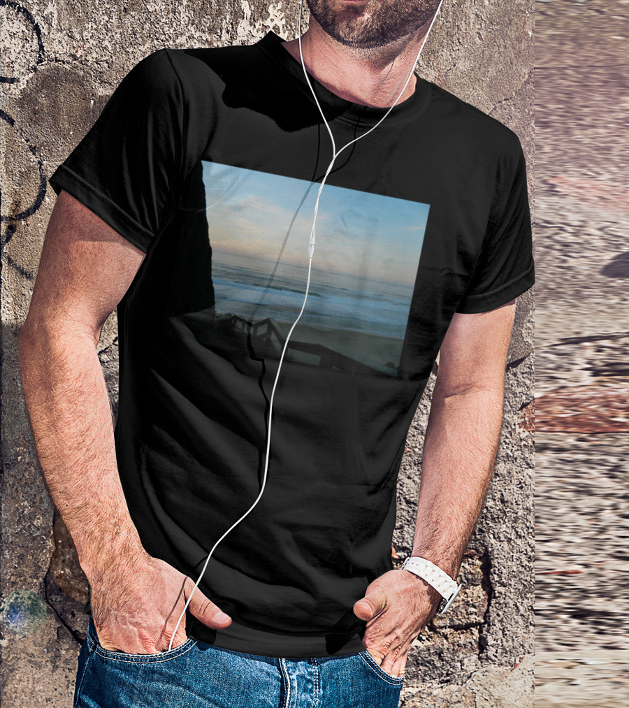 Beach View Ocean Sunrise Stairs T-Shirt