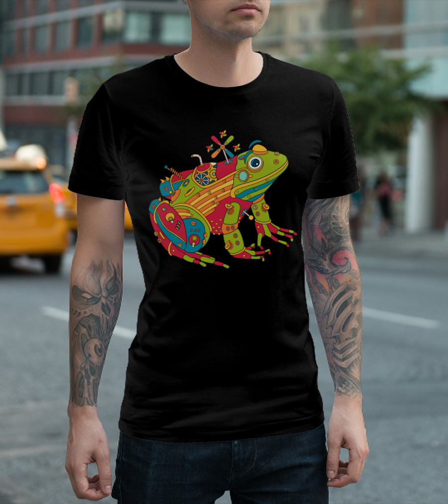 Steampunk Mechanical Frog Cool Wall Art Adults T-Shirt