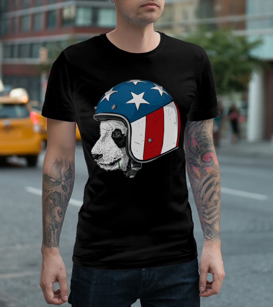Beijing To New York Panda Helmet T-Shirt