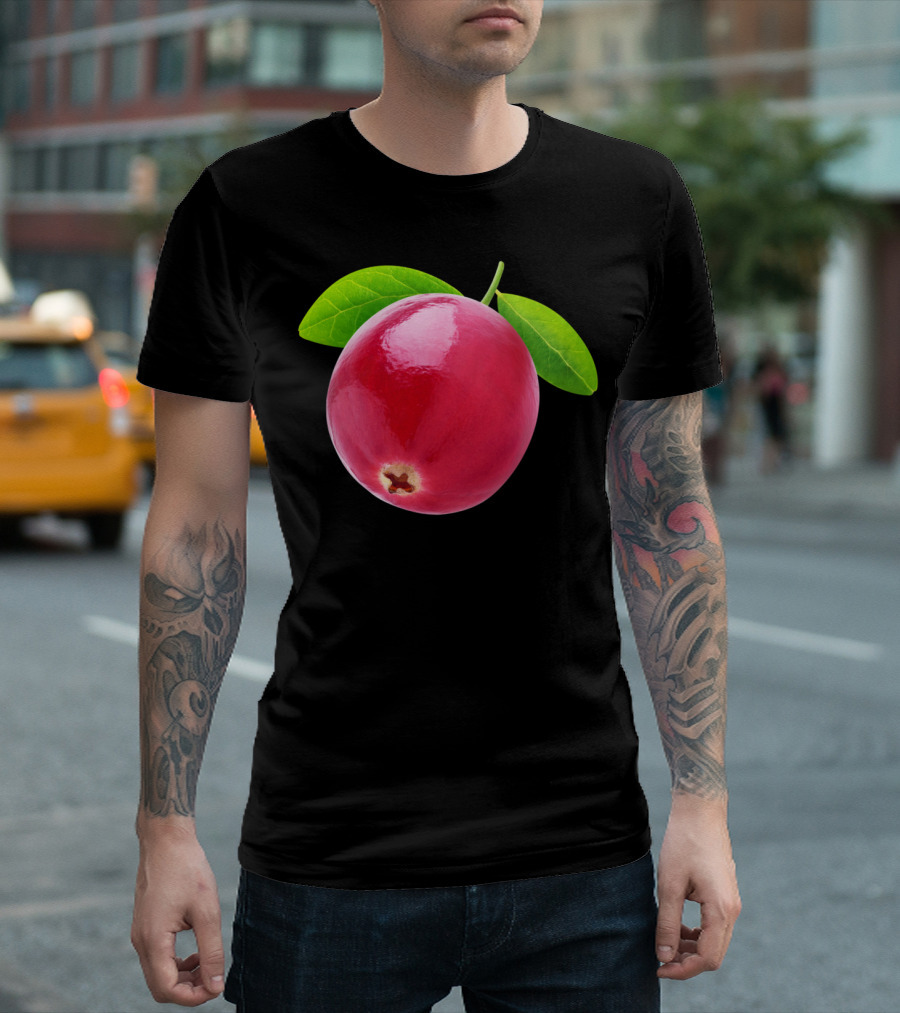 Cranberry Fruit with Green Leaves T-Shirt
