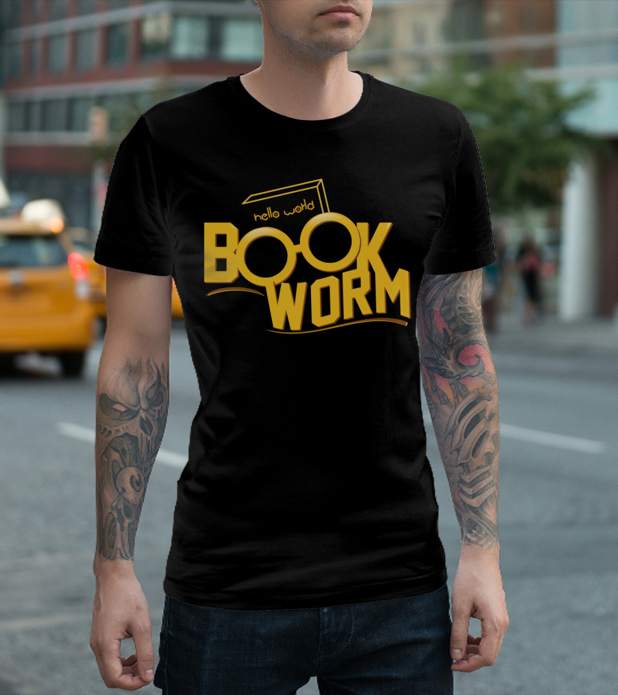 Book Worm Hello World Glasses T-Shirt
