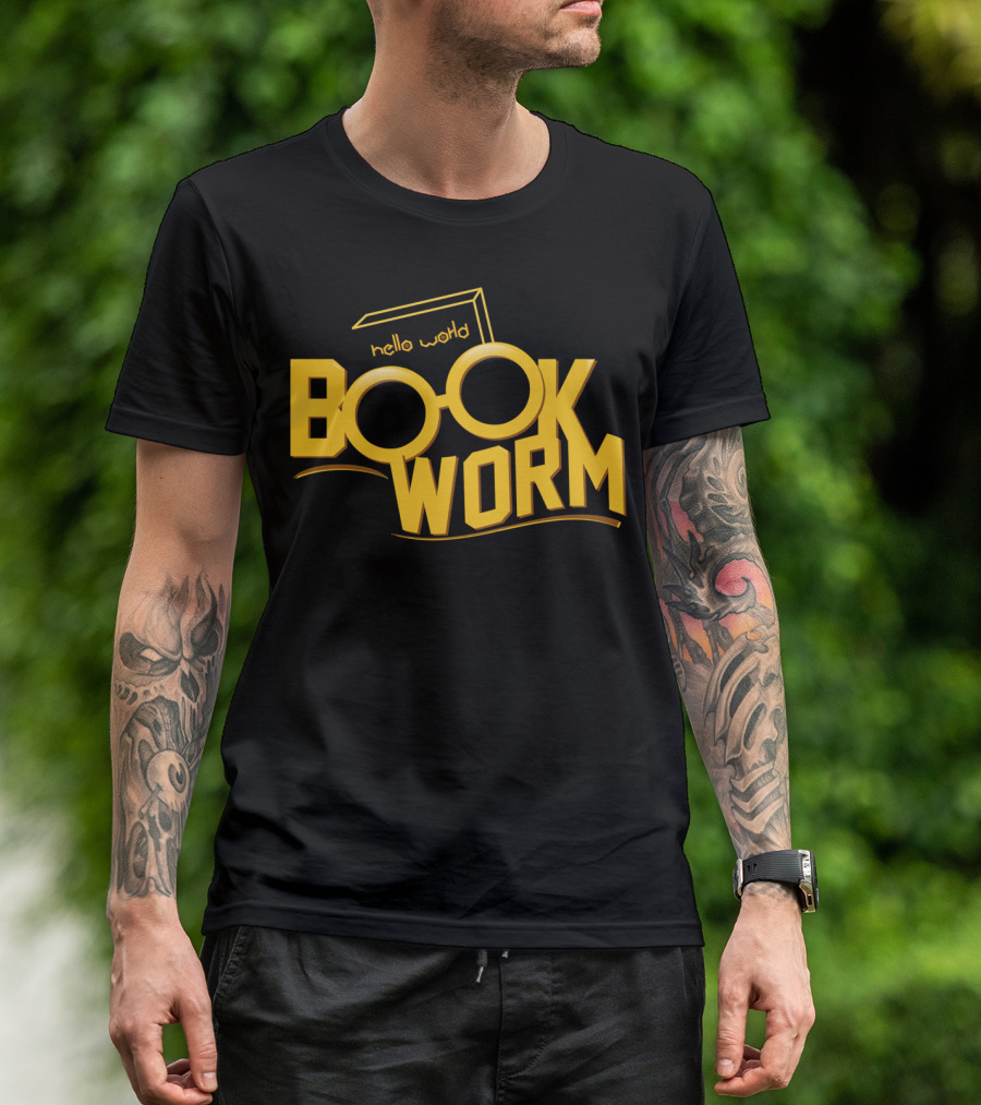 Book Worm Hello World Glasses T-Shirt