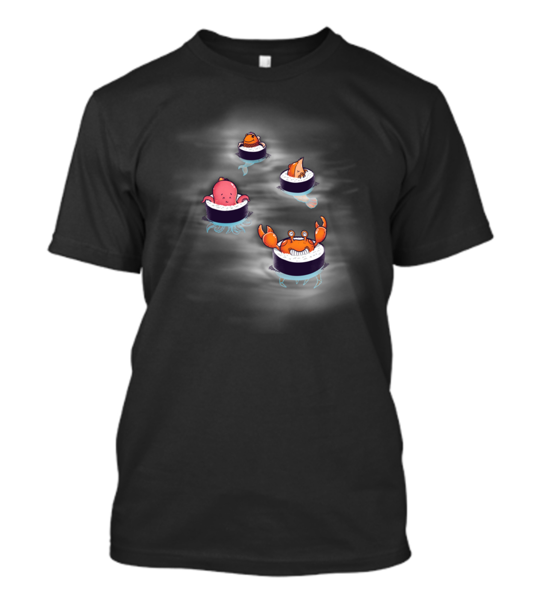 Tasty Playground Sushi Sea Creatures Floating Adventure T-Shirt