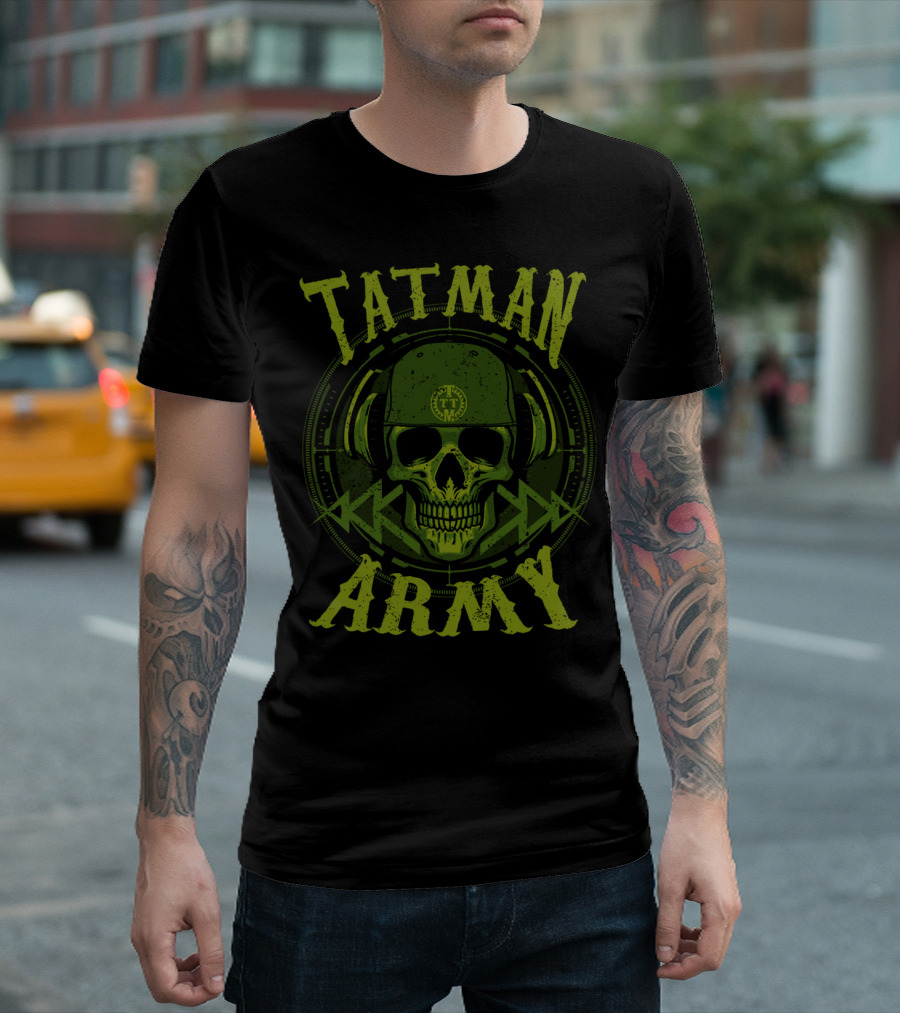 Tatman Army Skull Headphones T-Shirt