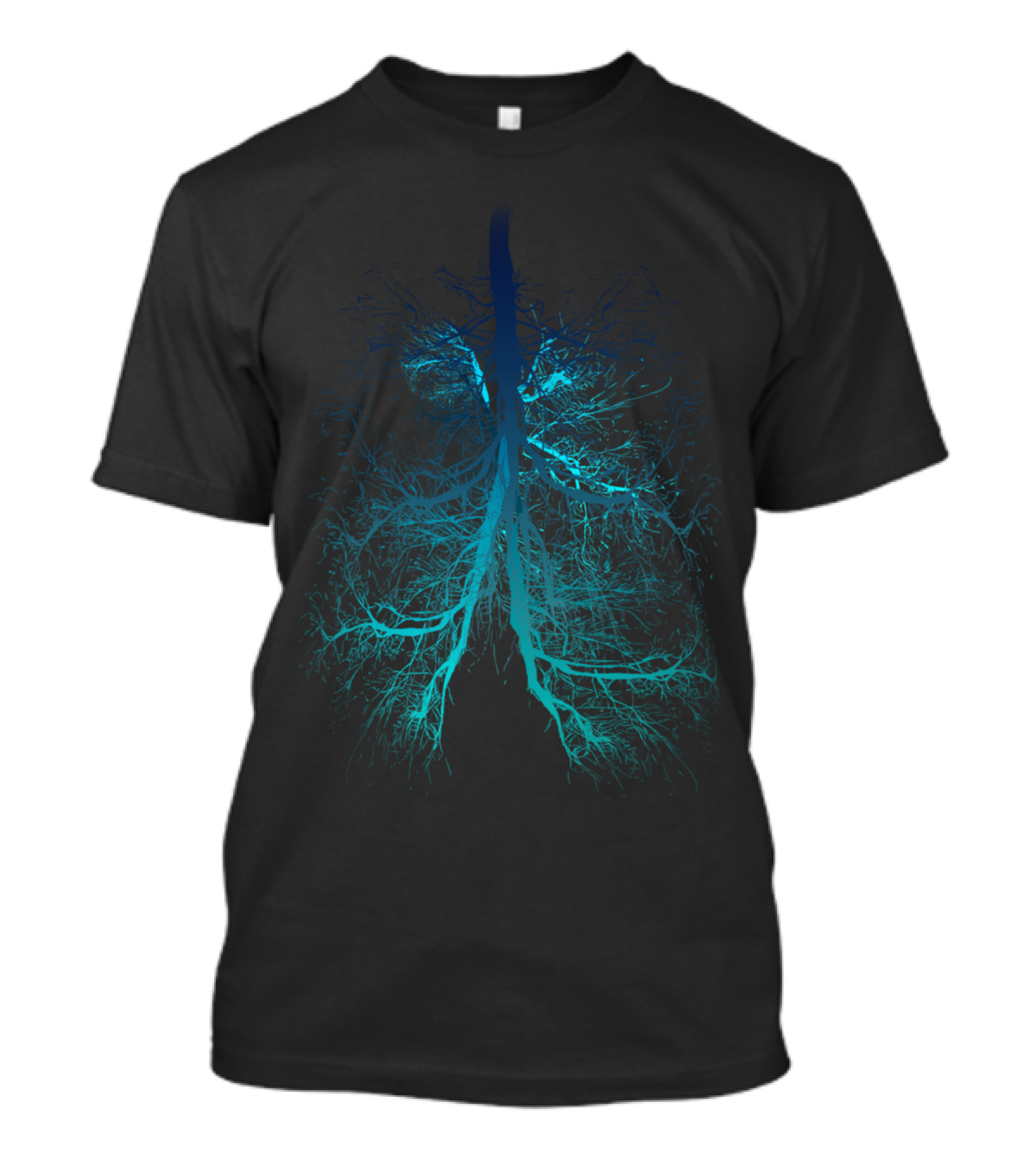 Aqua Lungs Neon Blue Tree Roots Lungs T-Shirt