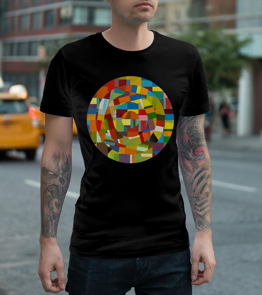 Full Tilt Vibrant Geometric Circular Mosaic T-Shirt