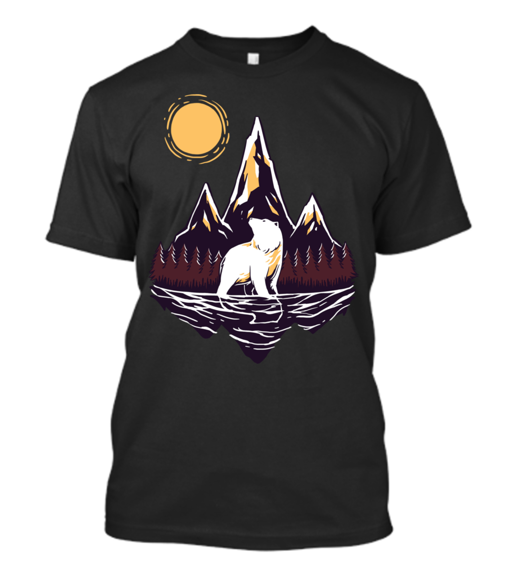 Bear Mountain Polar Wilderness Under Golden Sun T-Shirt