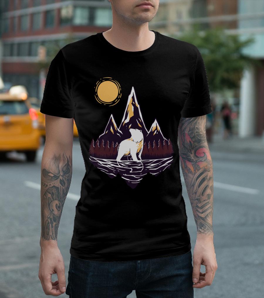 Bear Mountain Polar Wilderness Under Golden Sun T-Shirt