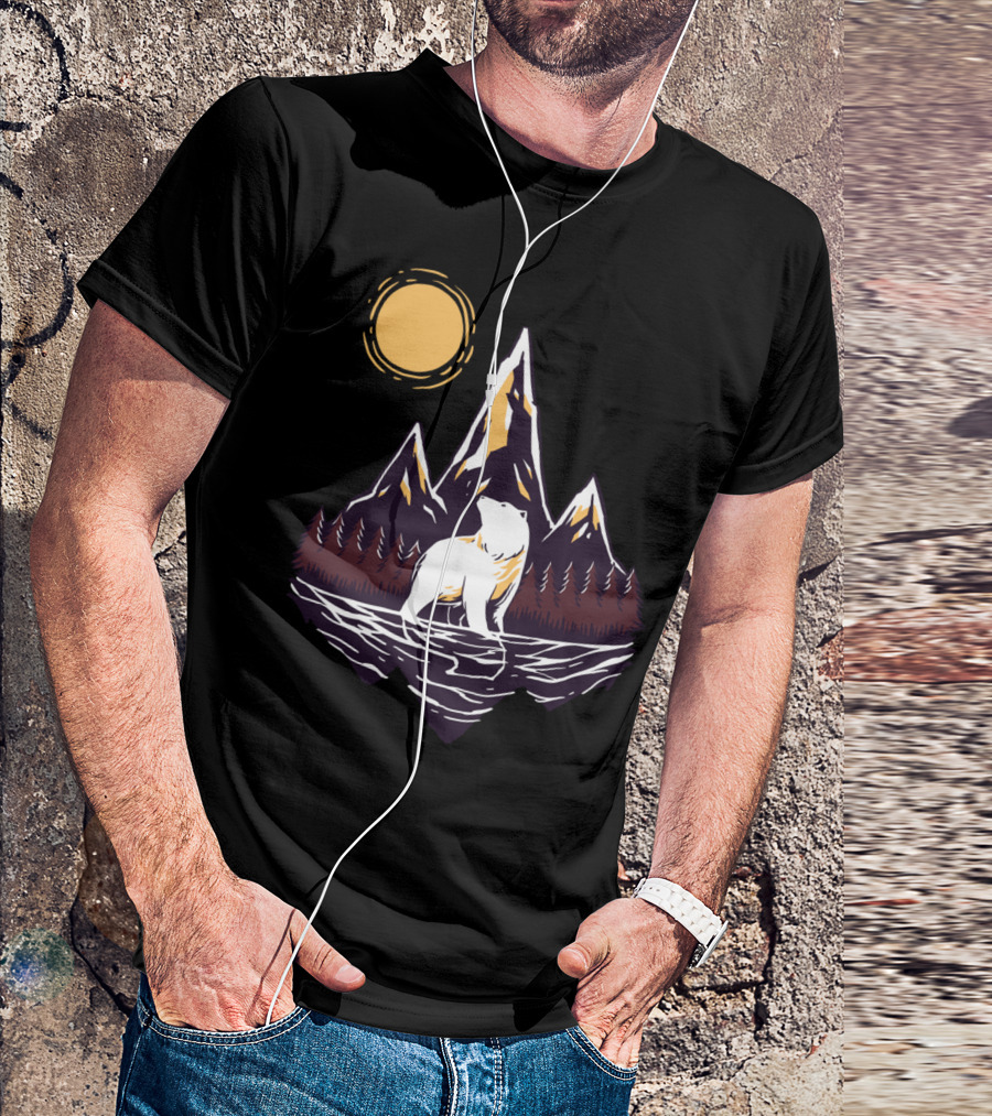 Bear Mountain Polar Wilderness Under Golden Sun T-Shirt