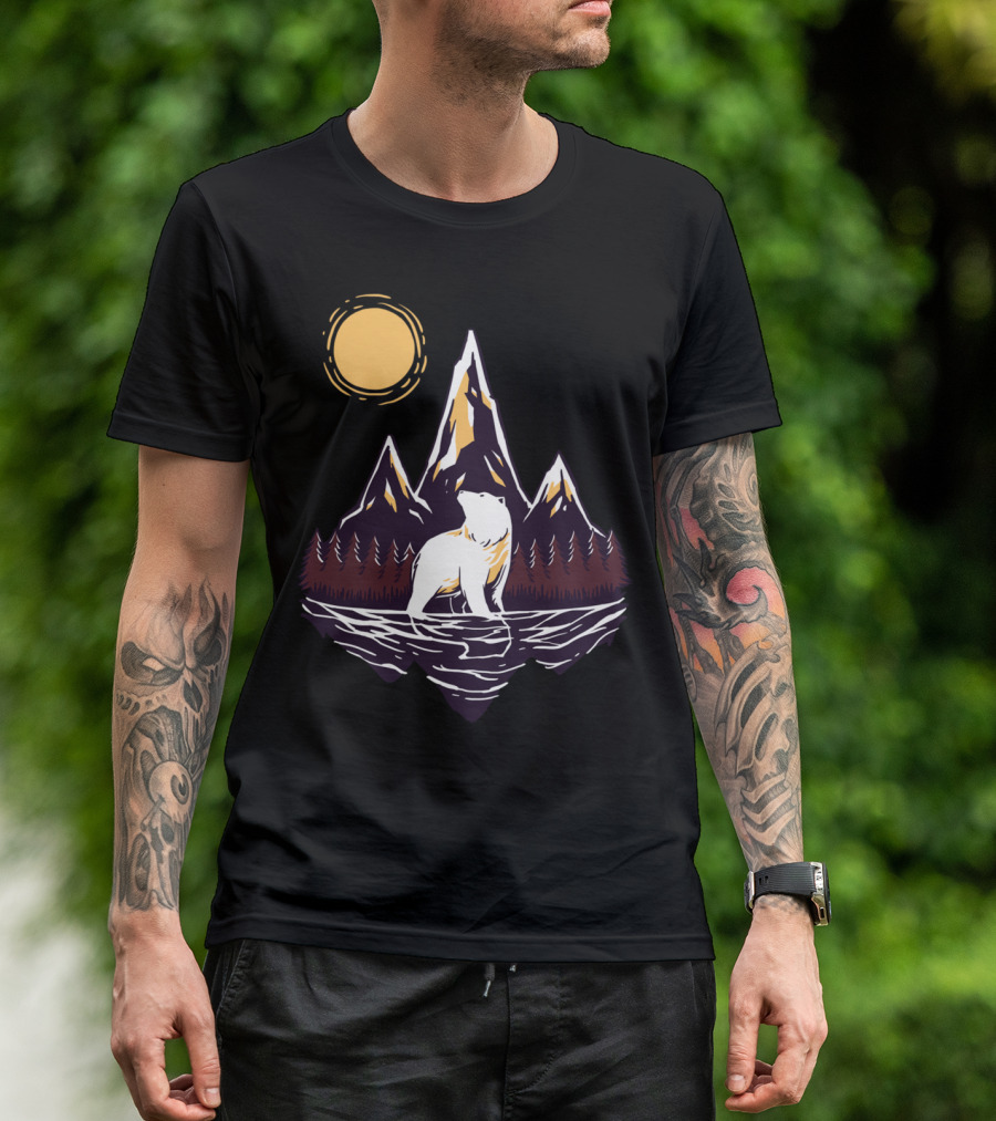 Bear Mountain Polar Wilderness Under Golden Sun T-Shirt