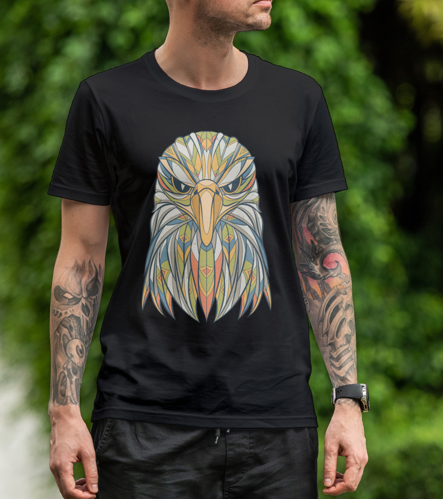 Creative Eagle Colorful Geometric T-Shirt