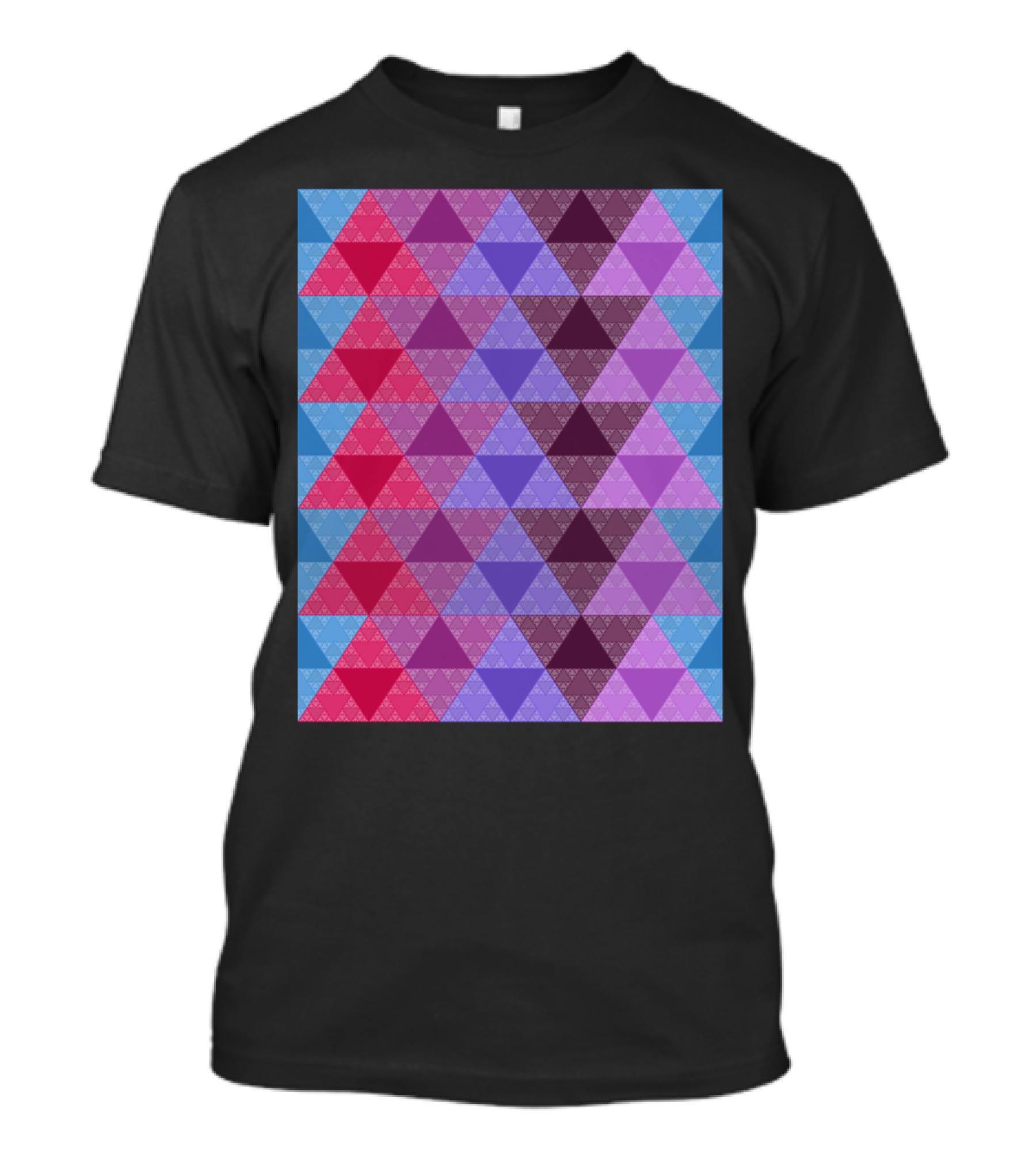 Funky Multicolor Geometric Triangle Pattern Structure T-Shirt
