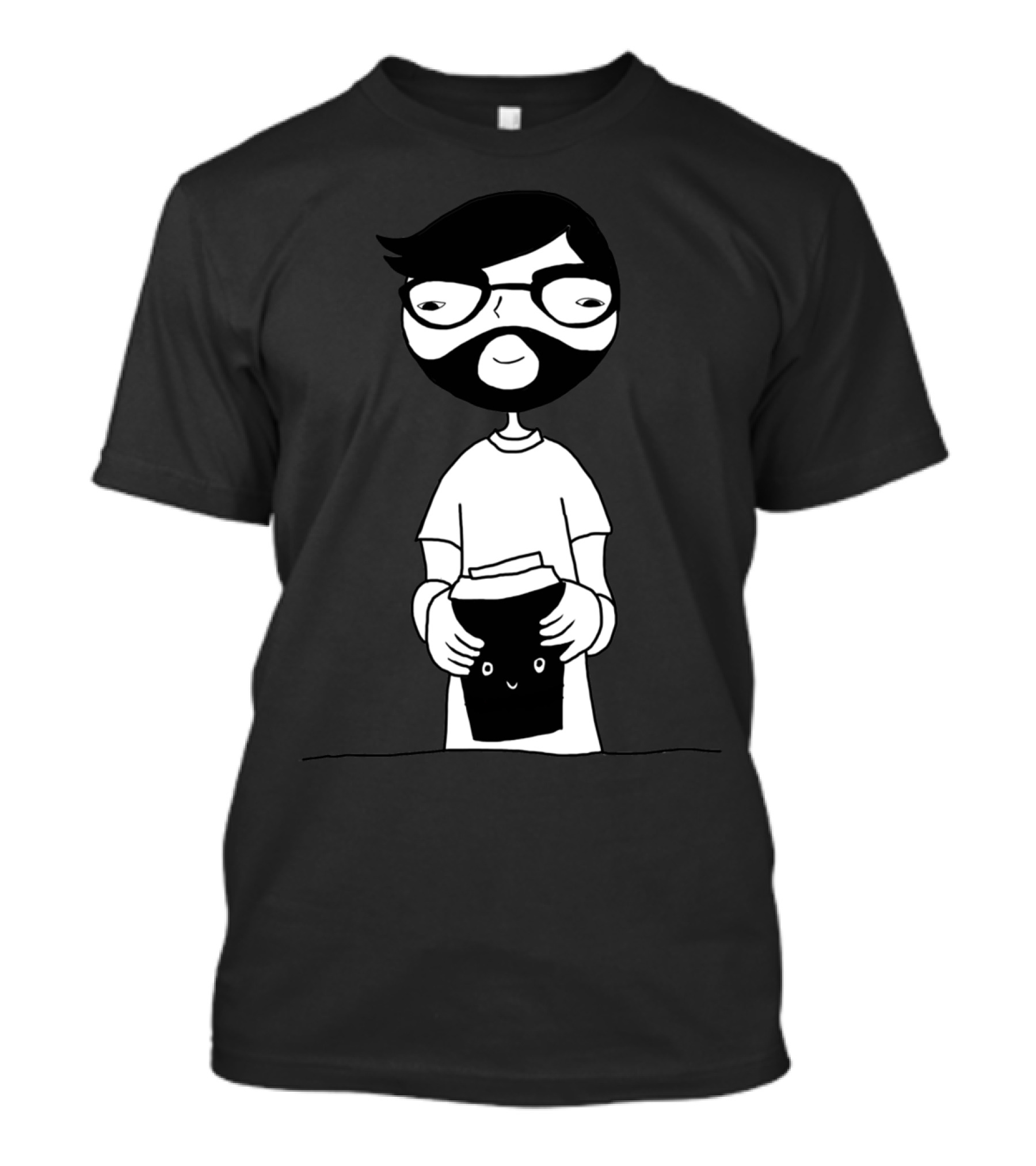 Beard Man Holding Smiling Book T-Shirt